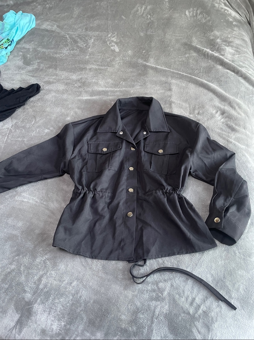 Classic Black Button-Front Jean Jacket for Women